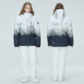 Γυναικεία φόρμα σκι Αδιάβροχη αντιανεμική φόρμα για σκι Snowboarding σακάκι παντελόνι Σετ Γυναικεία χειμερινά κοστούμια χιονιού SK023