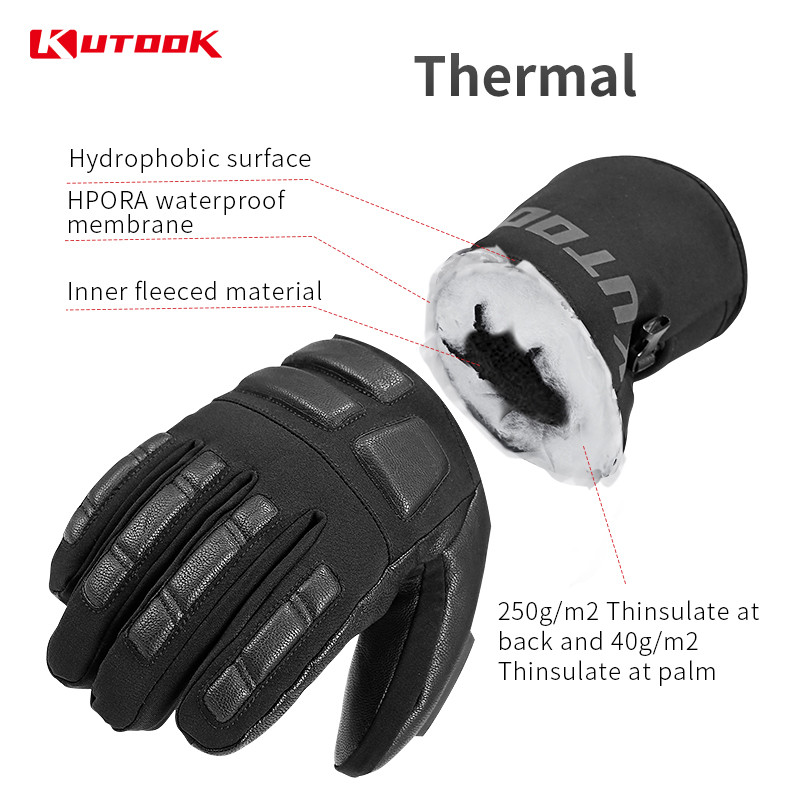 KUTOOK Neperšlampamos slidinėjimo pirštinės Vyriškos žieminės terminės snieglenčių pirštinės Vėjo nepraleidžiančios moteriškos snieglenčių pirštinės SF9503