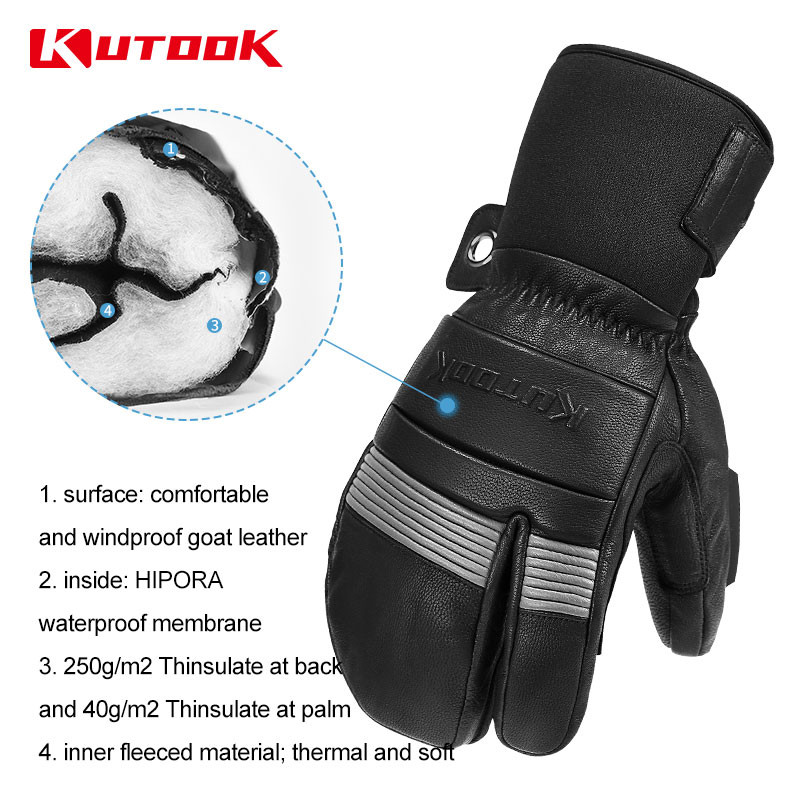 KUTOOK Thermal Mitten Biciklističke rukavice Unutarnje vodootporne džepne flis rukavice Zaštita šaka Skijaške motociklističke skijaške rukavice SF9505T