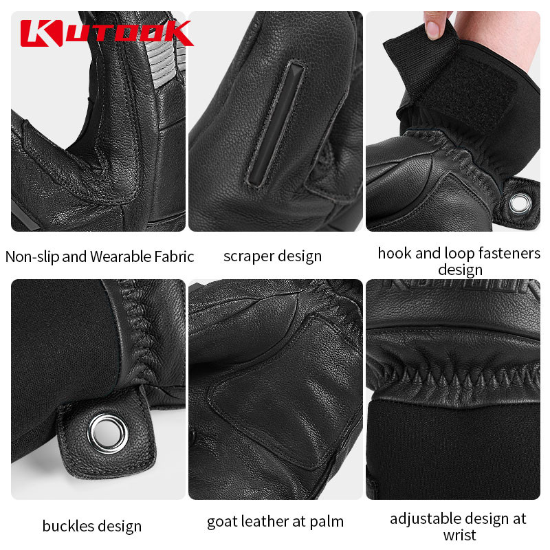 KUTOOK Thermal Mitten Biciklističke rukavice Unutarnje vodootporne džepne flis rukavice Zaštita šaka Skijaške motociklističke skijaške rukavice SF9505T