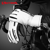 KUTOOK žiemos slidinėjimo sniego pirštinės nuo vėjo nepraleidžiančios terminio jutiklinio ekrano neslystantis delnas su užtrauktuku užsegamoms snieglenčių dviračių pirštinėms