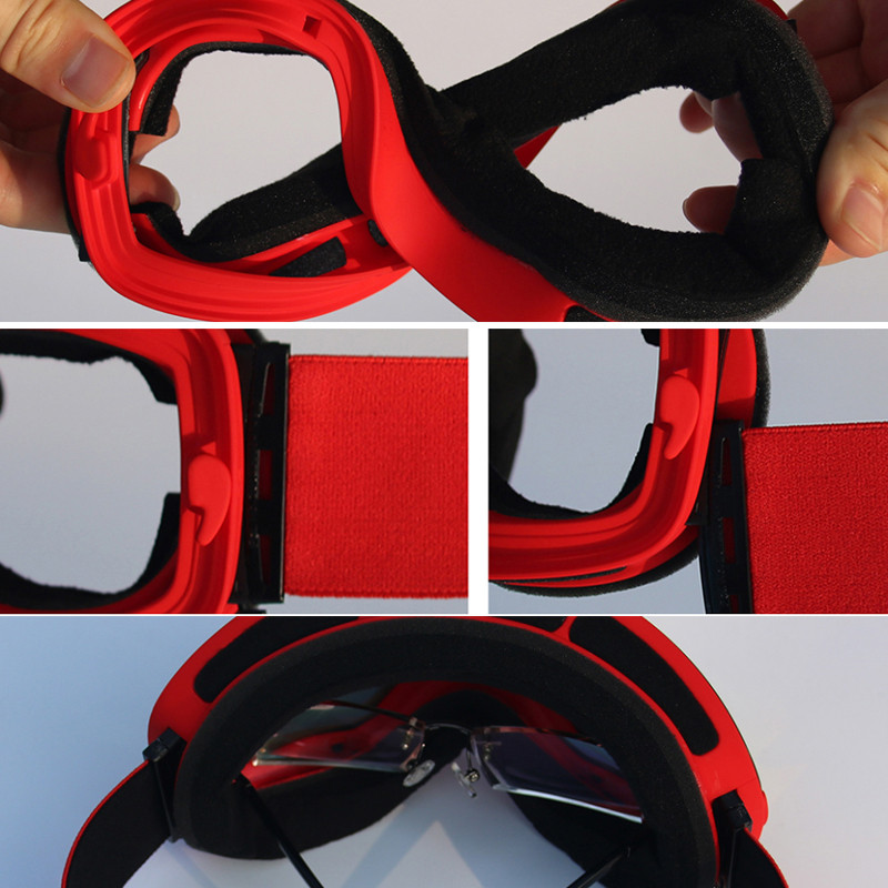 LOCLE slidinėjimo akiniai UV400 nuo rasojimo slidinėjimo akiniai dviejų sluoksnių sniego slidinėjimo snieglenčių akiniai slidinėjimo akiniai su naktinio matymo objektyvu