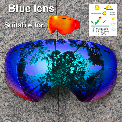 PHMAX slidinėjimo akinių lęšis nuo rūko UV400 apsaugos pakaitalas kelių spalvų objektyvas Geltonas naktinio matymo lęšis, tinkamas XJ-01