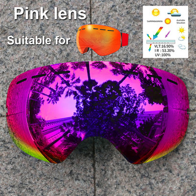 PHMAX slidinėjimo akinių lęšis nuo rūko UV400 apsaugos pakaitalas kelių spalvų objektyvas Geltonas naktinio matymo lęšis, tinkamas XJ-01