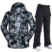 Naujas 2022 m. slidinėjimo kostiumas vyrams Šilti snieglenčių apranga Neperšlampama žygio slidinėjimo striukės ir kelnės Žieminiai sniego kostiumai lauke