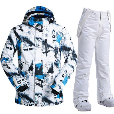 Naujas 2022 m. slidinėjimo kostiumas vyrams Šilti snieglenčių apranga Neperšlampama žygio slidinėjimo striukės ir kelnės Žieminiai sniego kostiumai lauke