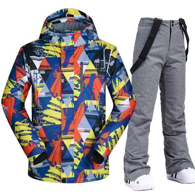 Naujas 2022 m. slidinėjimo kostiumas vyrams Šilti snieglenčių apranga Neperšlampama žygio slidinėjimo striukės ir kelnės Žieminiai sniego kostiumai lauke