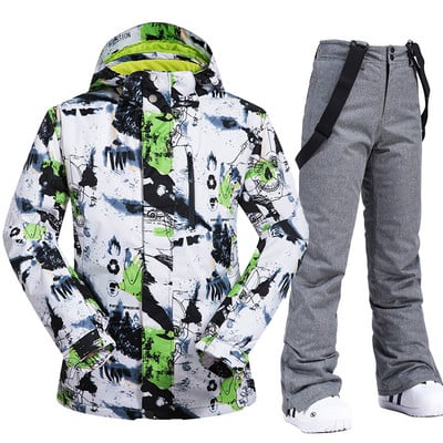 Naujas 2022 m. slidinėjimo kostiumas vyrams Šilti snieglenčių apranga Neperšlampama žygio slidinėjimo striukės ir kelnės Žieminiai sniego kostiumai lauke