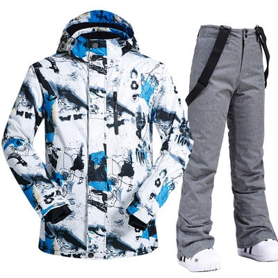 Naujas 2022 m. slidinėjimo kostiumas vyrams Šilti snieglenčių apranga Neperšlampama žygio slidinėjimo striukės ir kelnės Žieminiai sniego kostiumai lauke
