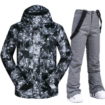 Naujas 2022 m. slidinėjimo kostiumas vyrams Šilti snieglenčių apranga Neperšlampama žygio slidinėjimo striukės ir kelnės Žieminiai sniego kostiumai lauke