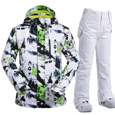 Naujas 2022 m. slidinėjimo kostiumas vyrams Šilti snieglenčių apranga Neperšlampama žygio slidinėjimo striukės ir kelnės Žieminiai sniego kostiumai lauke