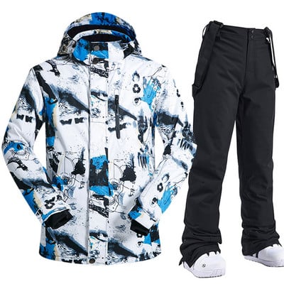 Naujas 2022 m. slidinėjimo kostiumas vyrams Šilti snieglenčių apranga Neperšlampama žygio slidinėjimo striukės ir kelnės Žieminiai sniego kostiumai lauke