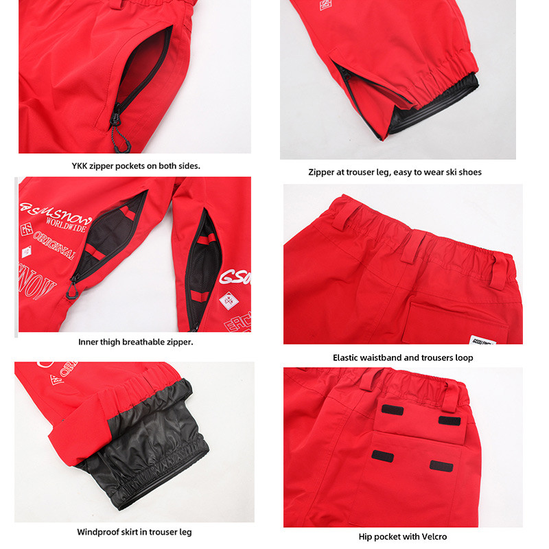 Vyriškos slidinėjimo kelnės žieminės, šiltos, vėjui atsparios, vandeniui atsparios sniego kelnės, vyriškos kvėpuojančios laisvos slidinėjimo kelnės, skirtos snieglenčių žygiams