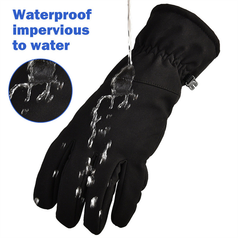 Žieminės pirštinės, atsparios vandeniui terminis jutiklinis ekranas, atsparus vėjui, šiltos pirštinės šaltu oru bėgimo sportui žygiams slidinėjimo pirštinės