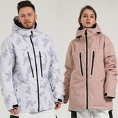 Žiemos naujos aukščiausios slidinėjimo striukės Moteriškos lauko sportinės kalnų snieglenčių striukės Vyriškos slidinėjimo kostiumai nuo vėjo nepralaidūs vandeniui drabužių paltas