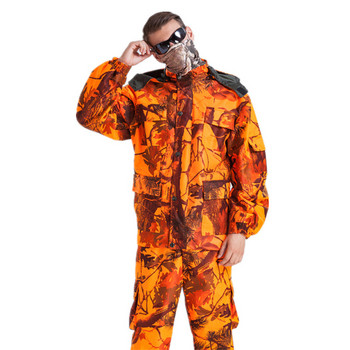 Εξωτερική πορτοκαλί βιονική φόρμα παραλλαγής Τακτικά στρατιωτικά ρούχα κυνηγετικό αδιάβροχο μπουφάν + παντελόνι σετ 2 τεμαχίων