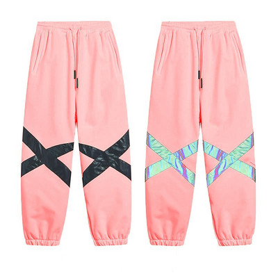 2022 m. naujos slidinėjimo kelnės, moteriškos, vyriškos, žieminės lauko poros, madingos sniego kelnės storos šiltos šviesą atspindinčios baltos snieglenčių kelnės kombinezonai