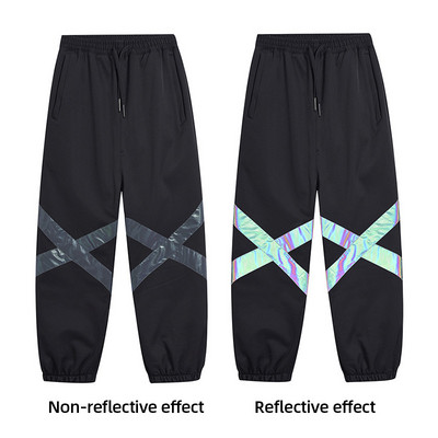 2022 m. naujos slidinėjimo kelnės, moteriškos, vyriškos, žieminės lauko poros, madingos sniego kelnės storos šiltos šviesą atspindinčios baltos snieglenčių kelnės kombinezonai