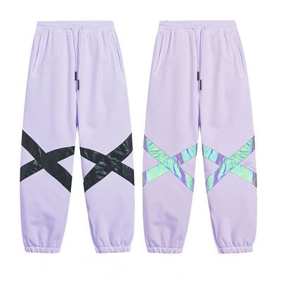 2022 m. naujos slidinėjimo kelnės, moteriškos, vyriškos, žieminės lauko poros, madingos sniego kelnės storos šiltos šviesą atspindinčios baltos snieglenčių kelnės kombinezonai