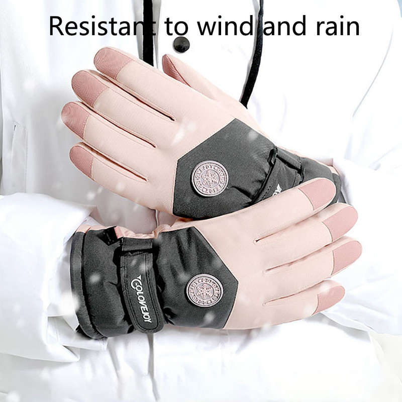 KoKossi slidinėjimo pirštinės neslystančios plius Velvet Warm, vandeniui atsparios vėjui lauko sportui dviračių slidinėjimo pirštinės Pilnas pirštų jutiklinis ekranas