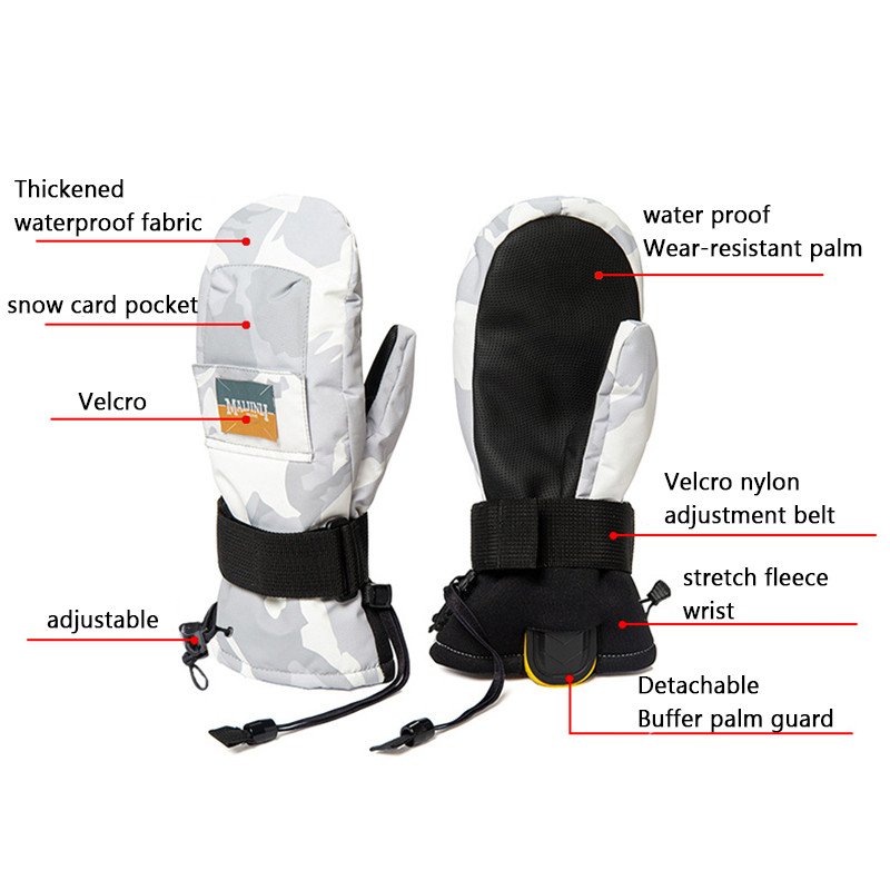 2022 m. Naujos žieminės moteriškos slidinėjimo pirštinės storos šiltos vyriškos lauko sporto šakos kalnų dviračių sportas snieglenčių slidėmis, pirštinės, atsparios vėjui, vandeniui