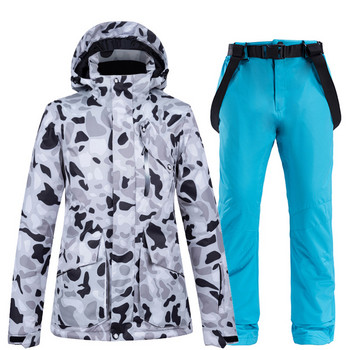 Ανδρικά γυναικεία σετ ρούχων για χειμερινό σκι Μπουφάν και παντελόνι για σκι Αντιανεμικό μπουφάν ορεινής πεζοπορίας Αθλητικά ενδύματα χιονιού
