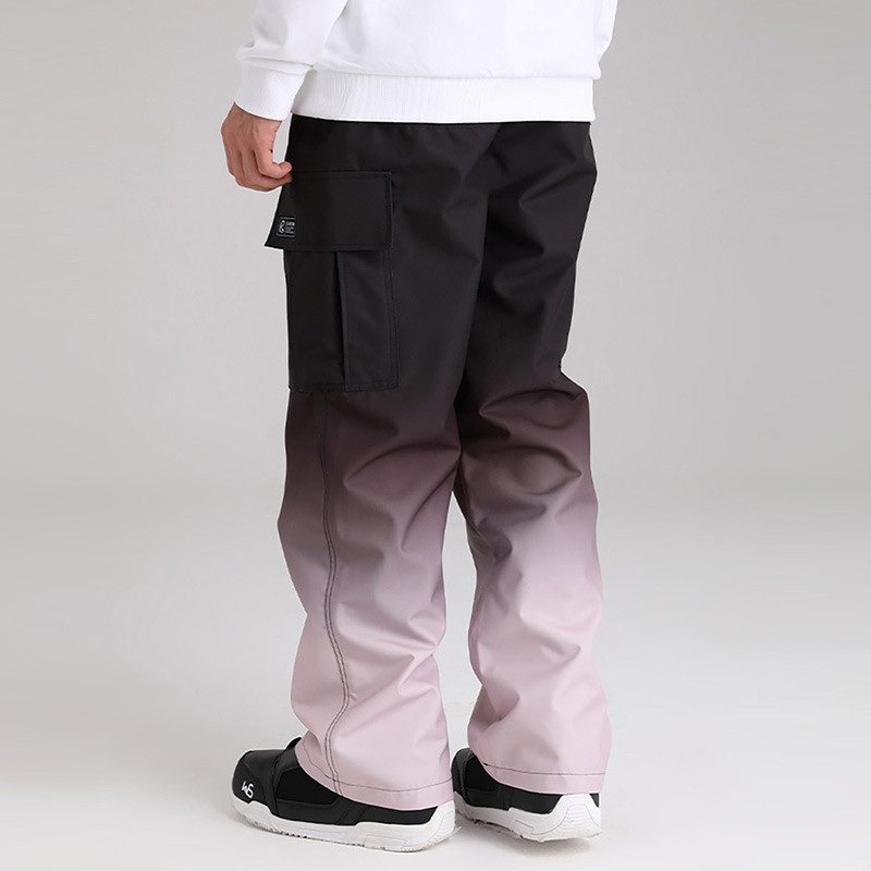 Naujos vyriškos moteriškos slidinėjimo kelnės žieminės lauko vėjui atsparios vandeniui šiltos gradiento spalvos snieglenčių kelnės Vyriškos moteriškos slidinėjimo kelnės