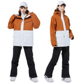 Slidinėjimo kostiumas Vyrams Moteriška snieglenčių striukė + kelnės Snieglenčių drabužiai vandeniui atsparūs vėjui atsparūs slidinėjimo paltai Kelnės Thick Thermal Parka