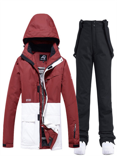 Slidinėjimo kostiumas Vyrams Moteriška snieglenčių striukė + kelnės Snieglenčių drabužiai vandeniui atsparūs vėjui atsparūs slidinėjimo paltai Kelnės Thick Thermal Parka
