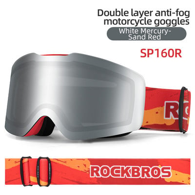 ROCKBROS skijaške naočale otporne na vjetar UV400 protiv magljenja skijaške naočale dvoslojne skijaške naočale za daskanje na snijegu maska sunčane naočale za moto biciklizam