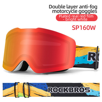 ROCKBROS skijaške naočale otporne na vjetar UV400 protiv magljenja skijaške naočale dvoslojne skijaške naočale za daskanje na snijegu maska sunčane naočale za moto biciklizam