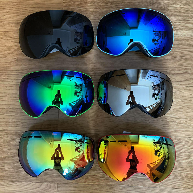 Ochelari de schi cu lentile magnetice cu straturi duble Ochelari de schi anti-ceata UV400 pentru snowboard pentru barbati femei Ochelari de schi Ochelari