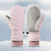 Žieminės slidinėjimo pirštinės, atsparios vėjui, šalčiui, sutirštintas aksomas, moteriškas sportinis dviratis, dviratis, slidinėjimas, žygis pėsčiomis, pirštinės, pirštinės šalčiui