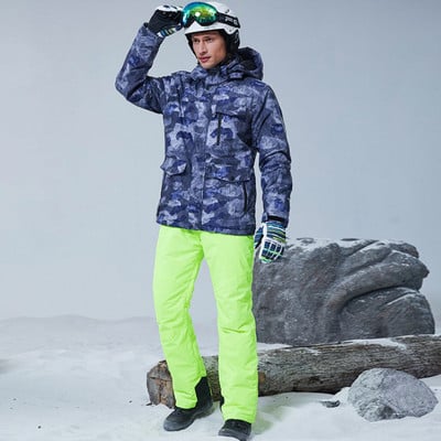 Snieglenčių kostiumas vyrams žieminis lauko vėjui atsparus vandeniui terminis vyriškas sniego kelnių komplektas kombinezonas Slidinėjimas snieglenčių slidžių rinkinys berniukams