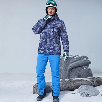 Snieglenčių kostiumas vyrams žieminis lauko vėjui atsparus vandeniui terminis vyriškas sniego kelnių komplektas kombinezonas Slidinėjimas snieglenčių slidžių rinkinys berniukams