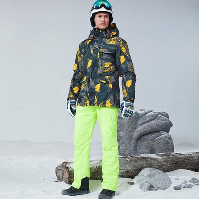 Snieglenčių kostiumas vyrams žieminis lauko vėjui atsparus vandeniui terminis vyriškas sniego kelnių komplektas kombinezonas Slidinėjimas snieglenčių slidžių rinkinys berniukams