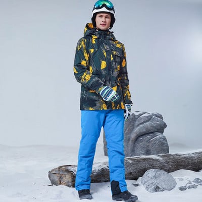Snieglenčių kostiumas vyrams žieminis lauko vėjui atsparus vandeniui terminis vyriškas sniego kelnių komplektas kombinezonas Slidinėjimas snieglenčių slidžių rinkinys berniukams