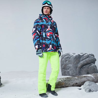 Snieglenčių kostiumas vyrams žieminis lauko vėjui atsparus vandeniui terminis vyriškas sniego kelnių komplektas kombinezonas Slidinėjimas snieglenčių slidžių rinkinys berniukams