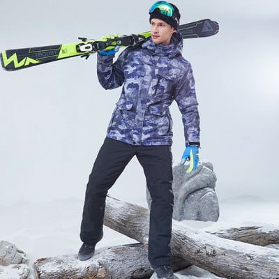 Snieglenčių kostiumas vyrams žieminis lauko vėjui atsparus vandeniui terminis vyriškas sniego kelnių komplektas kombinezonas Slidinėjimas snieglenčių slidžių rinkinys berniukams