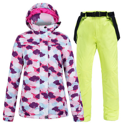 Jachetă de schi nouă, pantaloni de schi pentru femei, rezistentă la vânt, impermeabilă, caldă de iarnă, costum de schi pentru femei, sport în aer liber, schi, snowboarding, haină.