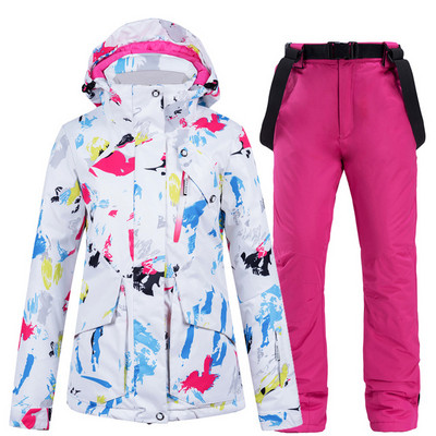 Jachetă de schi nouă, pantaloni de schi pentru femei, rezistentă la vânt, impermeabilă, caldă de iarnă, costum de schi pentru femei, sport în aer liber, schi, snowboarding, haină.