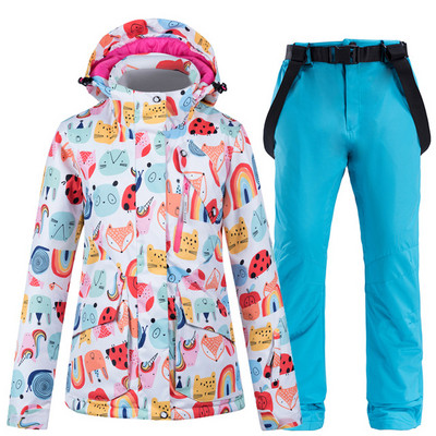 Jachetă de schi nouă, pantaloni de schi pentru femei, rezistentă la vânt, impermeabilă, caldă de iarnă, costum de schi pentru femei, sport în aer liber, schi, snowboarding, haină.