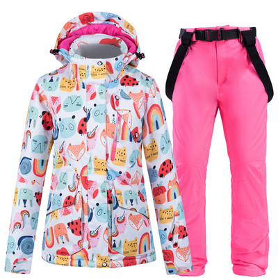 Jachetă de schi nouă, pantaloni de schi pentru femei, rezistentă la vânt, impermeabilă, caldă de iarnă, costum de schi pentru femei, sport în aer liber, schi, snowboarding, haină.