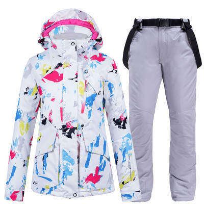 Jachetă de schi nouă, pantaloni de schi pentru femei, rezistentă la vânt, impermeabilă, caldă de iarnă, costum de schi pentru femei, sport în aer liber, schi, snowboarding, haină.