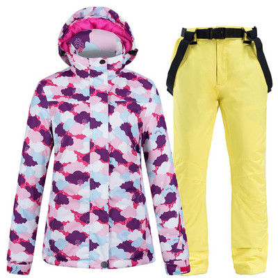 Jachetă de schi nouă, pantaloni de schi pentru femei, rezistentă la vânt, impermeabilă, caldă de iarnă, costum de schi pentru femei, sport în aer liber, schi, snowboarding, haină.