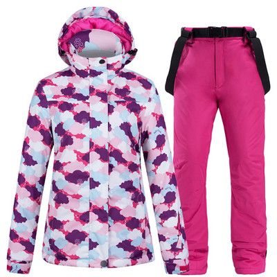 Jachetă de schi nouă, pantaloni de schi pentru femei, rezistentă la vânt, impermeabilă, caldă de iarnă, costum de schi pentru femei, sport în aer liber, schi, snowboarding, haină.