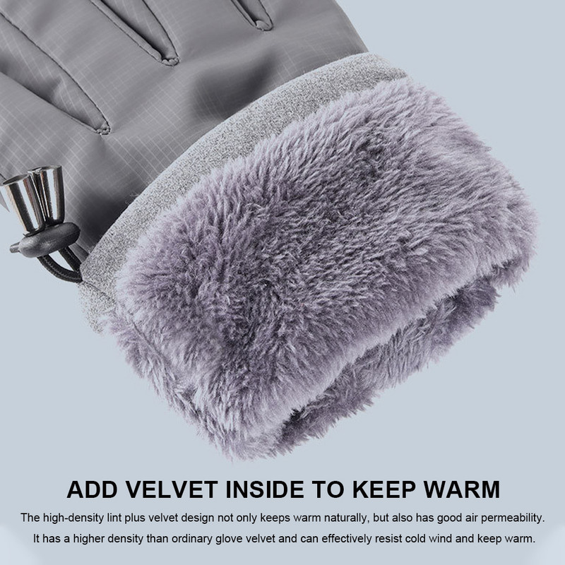 Žiemos šalčiui atsparios slidinėjimo pirštinės Neperšlampamos žieminės pirštinės dviračių važinėjimo pūkai Šiltos pirštinės, skirtos jutikliniam ekranui, atsparūs vėjui