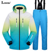 Vyras, Moteriškas, storas, šiltas, vėjui atsparus slidinėjimo kostiumas lauko unisex vandeniui atsparus slidinėjimo striukė kelnių rinkinys Moteriška sniego slidinėjimo striukė