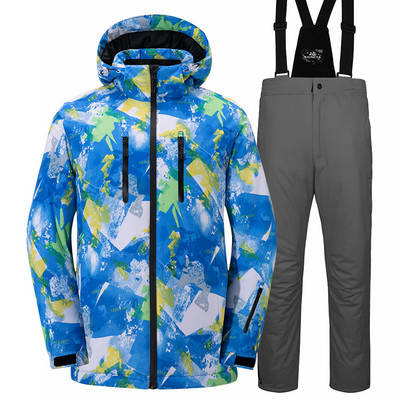 Vyras, Moteriškas, storas, šiltas, vėjui atsparus slidinėjimo kostiumas lauko unisex vandeniui atsparus slidinėjimo striukė kelnių rinkinys Moteriška sniego slidinėjimo striukė