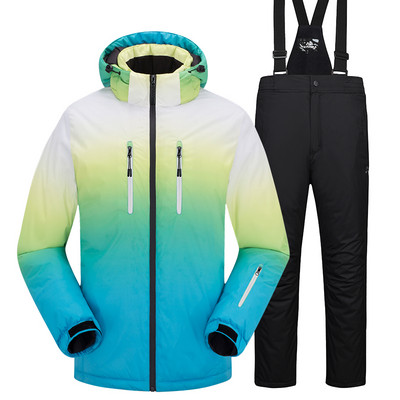 Vyras, Moteriškas, storas, šiltas, vėjui atsparus slidinėjimo kostiumas lauko unisex vandeniui atsparus slidinėjimo striukė kelnių rinkinys Moteriška sniego slidinėjimo striukė